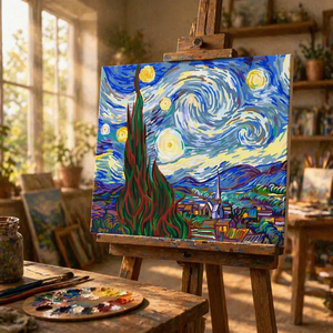 Kit <span class=keywords><strong>di</strong></span> Pittura Digitale Fai-da-Te per Decorazione Soggiorno, Riproduzione della Notte Stellata <span class=keywords><strong>di</strong></span> <span class=keywords><strong>Van</strong></span> <span class=keywords><strong>Gogh</strong></span>, Acquerello Digitale - Product Image 1
