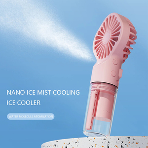 Handheld Water Cooling Fan USB Rechargeable Portable Small Air Cooler 4 Speed Cooling <b>Spray</b> Humidifier Fan Low Noise Summer Gift - Product Image 2