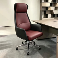 Fauteuil de Direction Inclinable et Ergonomique en Cuir PU, Confortable pour le Travail Sédentaire, Style Luxe Léger