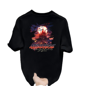 เสื้อยืดครอปแบบกราฟิก DTG เสื้อยืดซักกรด300 GSM แนววินเทจสำหรับผู้ชาย - Product Image 4