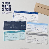 Carte d'embarquement personnalisée en carton rigide couché, impression offset et UV, logo OEM, taille personnalisée 180x80mm, commande en gros
