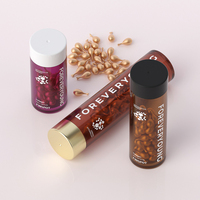 Utilisation de produit de santé 50ml 80ml 120ml Bouteille de capsule de supplément de pilule en plastique givré rose avec bouchon en plastique