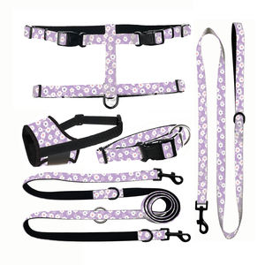 Conjunto de arnés de perro único personalizado, correa de cuello de cachorro, accesorios personalizados para mascotas, diseño de sarga ajustable y transpirable - Product Image 3