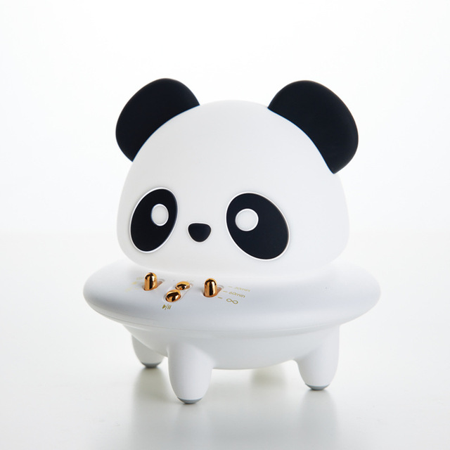 Panda Portable Silicone Wireless Speaker LED Night Light Warm White Sensor Control Dimmable Modern Design USB Rechargeable Long
