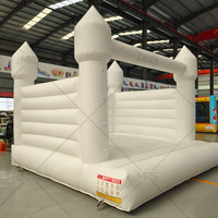Château gonflable commercial en PVC rose pastel, bleu et blanc, résistant aux UV, ignifuge, imperméable, facile à installer Meng Rui Si
