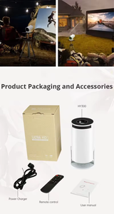 Proyektor teater rumah pintar <span class=keywords><strong>WIFI</strong></span> 4K 3D, proyektor siap dengan lampu LED cocok dengan ponsel & <span class=keywords><strong>Tablet</strong></span> - Product Image 6