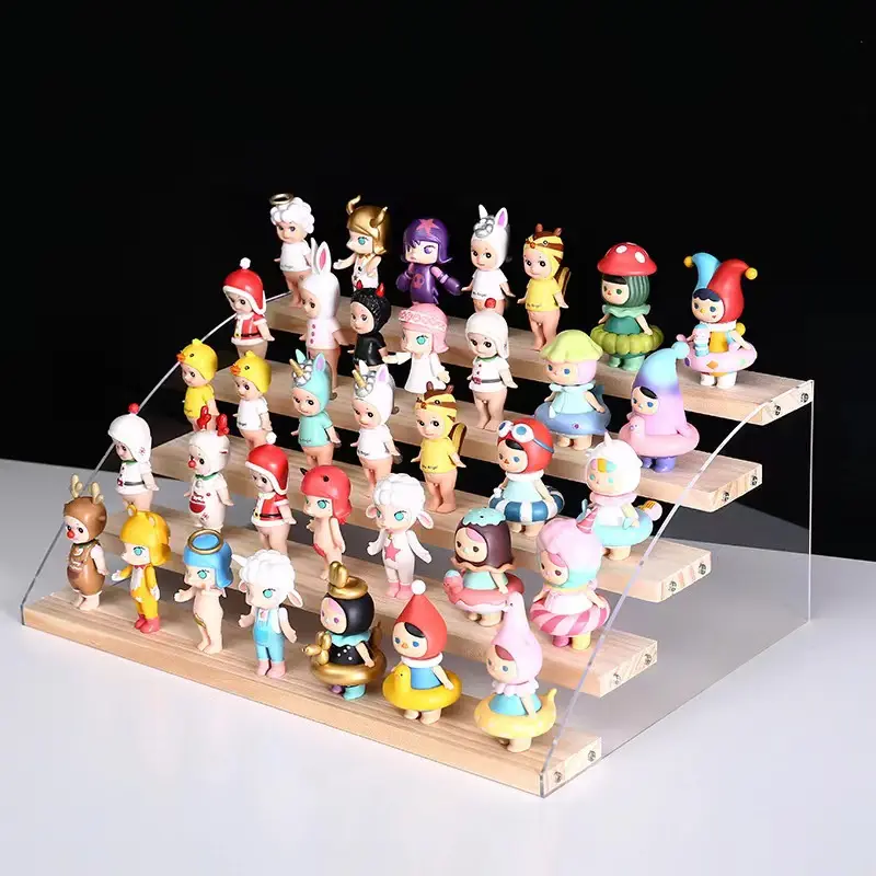 Acrylic wood display table shelves goods cosmetics perfume dolls dolls toy models caricature character organizer