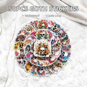 50PCS Venta al por mayor de fábrica Adhesivos góticos personalizados impermeables con diseño de ataúd y estilo oscuro para decoración - Product Image 2