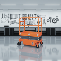 Plateforme élévatrice à ciseaux électrique autopropulsée de 300 kg, plateforme élévatrice pour personne, mât de 6 m avec certification CE, plateforme de travail en hauteur pour entrepôt