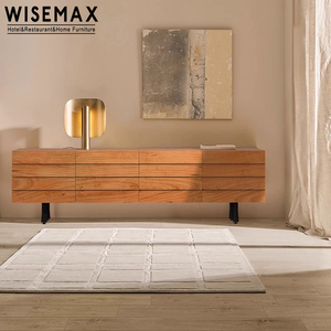 WISEMAX MEUBLES Cuisine moderne de style Wabi-sabi Buffet en bois Chambre à coucher Coin Meuble de rangement en bois de cerisier pour le salon - Product Image 3