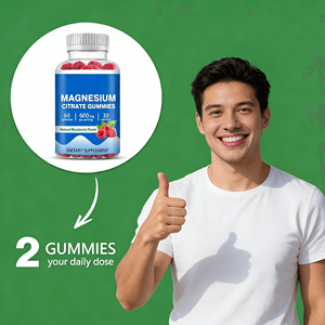 Gomitas de Citrato de Magnesio Sin Gluten de Fábrica OEM, 600 mg, Suplemento de Magnesio y Sodio, Promueve la Relajación y Reduce el Estrés en Adultos, 2 Gomitas - Product Image 5