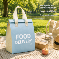 Sac à lunch isotherme recyclable, léger, écologique, doublure thermique imperméable personnalisée pour la livraison de nourriture à emporter