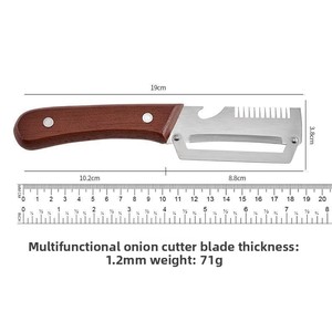 Cortador de cebollas multifuncional 3 en 1 con cuchilla de acero inoxidable para cocina, pelador de verduras y frutas, abridor de botellas con <span class=keywords><strong>mango</strong></span> de PP - Product Image 3