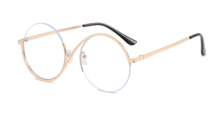 Gafas con Protección Anti Luz Azul y UV400, Montura Metálica Media Nueva y Lentes Planas Cómodas con Diseño Asimétrico - Product Image 6