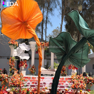 Decoración para Eventos y Bodas LEDA, Nuevo Telón de Fondo Metálico Colorido Personalizado con Grandes Flores de Loto - Product Image 4