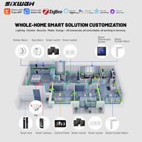 Système intelligent pour toute la maison SIXWGH, édition luxe, rideaux motorisés, alarme de sécurité, commande vocale via application, Zigbee/WiFi pour villa/mansion