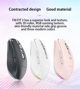 Chuột không dây có thể sạc lại 2.4G + bt5.1 Chuột chơi game RGB chế độ kép chuột tiện dụng 4 DPI tùy chọn với thiết kế đèn LED màu hồng trắng - Product Image 2