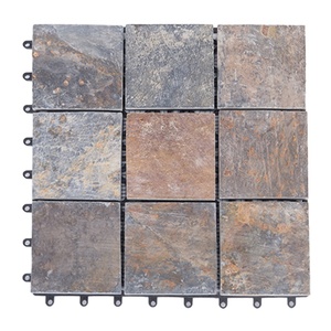 Carreaux de sol en pierre naturelle imbriquables, montage facile, pour balcon, <span class=keywords><strong>jardin</strong></span>, piscine, facile à installer, revêtement de pont amovible, pour bricolage, DIY, bon marché - Product Image 1