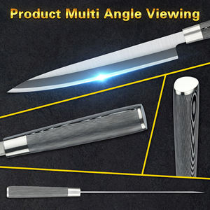 سكين ياباني عالي الجودة G10 رمادي اللون للمطاعم يستخدم للوجبات السوشي والتنون لليد اليسرى مقاس 9 بوصة - Product Image 3