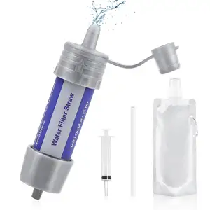 Qualidade ao ar livre torneira 5000L Mini garrafa membrana UF portátil 3 camada de água potável purificador filtro palha ou purificador