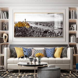 De construcción de la ciudad de noche paisajes arte <span class=keywords><strong>pintura</strong></span> de la lona - Product Image 1