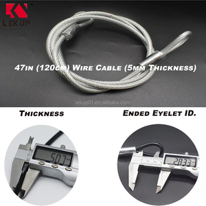สายเคเบิลนิรภัยขนาด 4 ฟุต พร้อมเคลือบไวนิลใส สายเคเบิลเหล็กพร้อมห่วง สายสลิงลวดเหล็กชุบสังกะสี ขนาด 5 มม. สายรัดแบบถัก - Product Image 2
