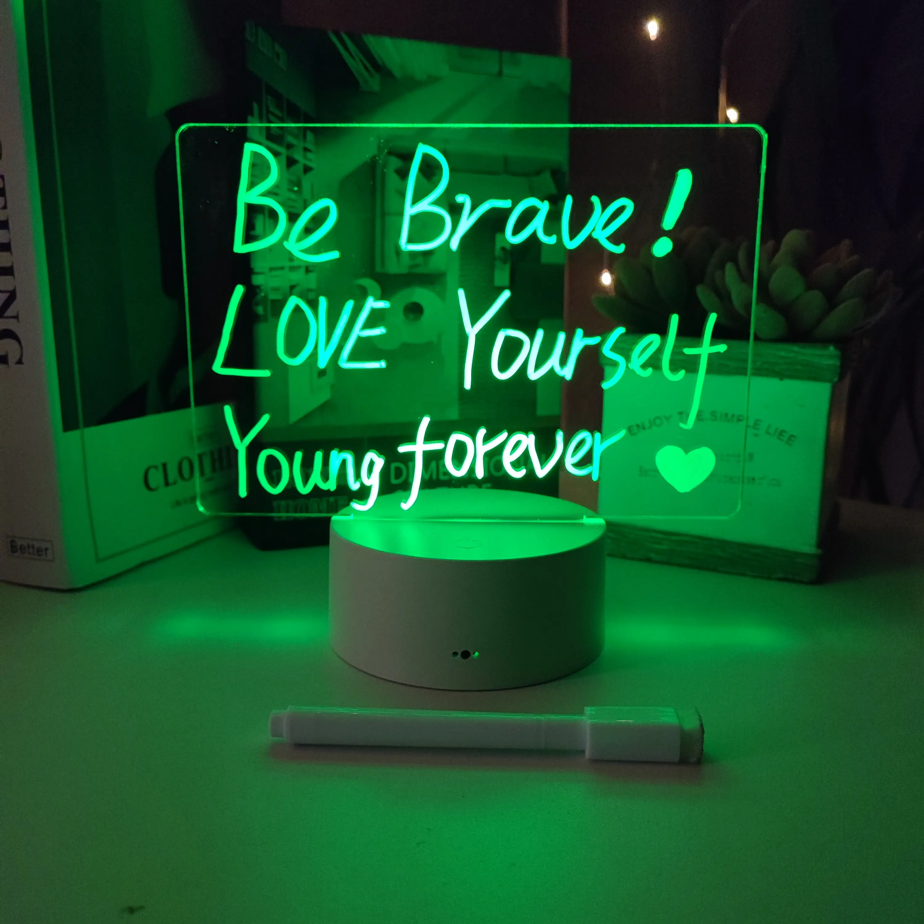 2023 Creative New Year Gift For Children LED Writing Lamp USB LED Light Base Erasable Acrylic Night Light With Touch Sensor