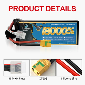 แบตเตอรี่ลิเธียมไอออน Ampxell Semi Solid State Series 18000mAh 21.9V 6S1P สำหรับโดรน AMX-18A022I-EXE 18000mAh สำหรับการเกษตร - Product Image 1