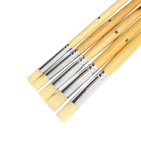 Pinceaux de peinture Yihuale pour artistes, à poils blancs, tête ronde, pour peinture à l'huile