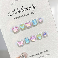 Makeauty – Autocollants pour faux ongles en PMMA, couleurs mélangées, couverture complète, 24 pièces par paquet, prix usine