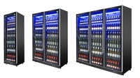 Réfrigérateur commercial à porte vitrée simple pour boissons, avec éclairage LED, personnalisable avec logo OEM, directement de l'usine
