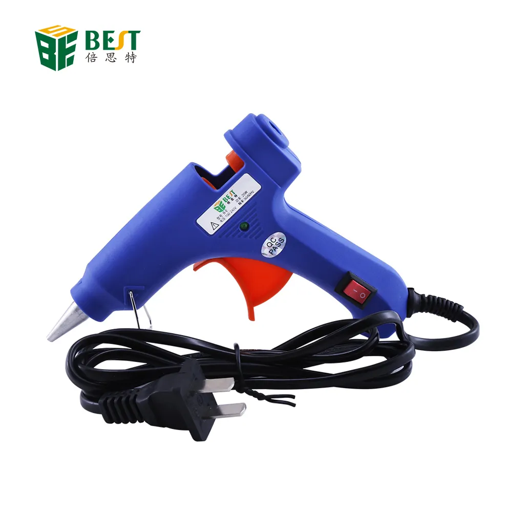 BST-B-E AC110V/220V 20W Electric Heat Temperature Tool Hot Melt Glue Gun with 7mm*200mm Glue Stick mini heat glue gun