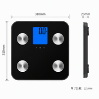 Balance de salle de bain numérique pour le poids corporel, 180 kg, en verre trempé, balance électronique avec écran LCD inversé
