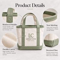 Sac fourre-tout en toile petit format à prix d'usine, écologique, durable, réutilisable, pour la plage, le week-end ou le shopping, avec logo brodé