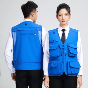 Fashionable Navy Blue Unisex <b>Waterproof</b> Polyester <b>Work</b> Vest for Construction Photography Outdoor Fishing & Tool Use - Product Image 5