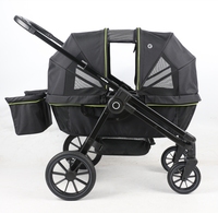 Poussette pliable à cadre en acier inoxydable personnalisée, haute, pour jumeaux de 3 ans