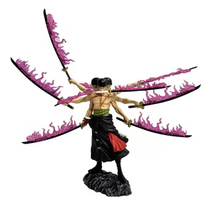 Modelo 2026 de 40 cm para Zoro, estatua de anime, modelo de PVC, juguete con 3 cabezas y 6 brazos para el estilo de los nueve cuchillos, 2 estilos, figura de acción decorativa. - Product Image 2