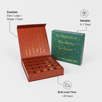 Boîte de calendrier de l'avent de Noël personnalisée avec 25 tiroirs, boîte de calendrier en carton rigide avec feuille d'or pour bijoux, cosmétiques, parfums, chocolats