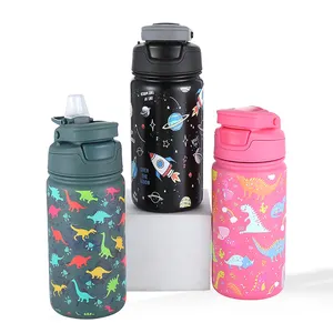 14oz Custom Kids Water Bottle BPA Free Sublimation Kid Water Bottle Water With Straw Lid