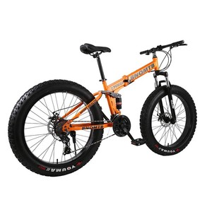 Bicicletta Pieghevole da Montagna Fat Bike 24/26 Pollici, 7/21 Velocità, Doppia Sospensione, Freno a Disco, 40 - Product Image 1