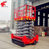 Plateforme élévatrice hydraulique électrique de haute qualité 6m 8m 10m, nacelle ciseaux sur chenilles pour travaux en hauteur