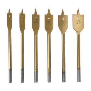 Jeu de 6 forets plats plaqués titane du fabricant, avec queue hexagonale, pour le perçage de trous dans le bois et le travail du bois - Product Image 2