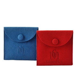 GLAMPKG New Color Arrival Cute Microfiber Pouches Round Flap Jewelry <b>Gift</b> Pouch Round Flap Pouch - Product Image 4