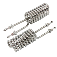 Tube chauffant en spirale en acier inoxydable personnalisé, petit élément chauffant à immersion pour eau, 110V 220V