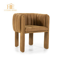 Chaise de salle à manger pivotante ronde de style nordique, nouveau design, rembourrée en tissu velours, coussin réglable, chaise moderne