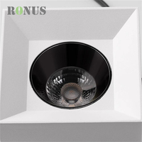 Spot commercial 10W Tuya vers le bas magasin d'éclairage encastré COB monté en surface carré LED Downlight