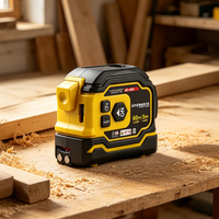 Mètre laser 2-en-1 5M avec ruban de mesure 6M, rechargeable Type-C, en plastique, pour les calculs