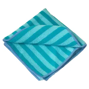 Luxury Wholesale Microfiber Hand Face Towels Stripe Two Colored Bath Towel for Home and Hotel