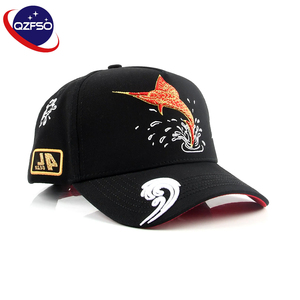 Casquettes personnalisées QZFSO avec logo en strass, casquettes de papa à 5 panneaux, visière incurvée, patch brodé 3D, casquettes de baseball non structurées pour pêcheurs - Product Image 1
