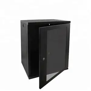 Armário de rede para servidor central de entrada de dados de 19 polegadas, 4U, 6U, 9U, 12U, montado na parede, com porta de vidro PDU, rack de servidor